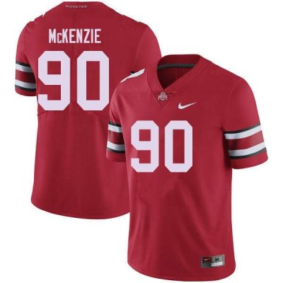 Men's Ohio State Buckeyes #90 Jaden McKenzie Red Nike NCAA College Football Jersey Lightweight BXQ6344CB